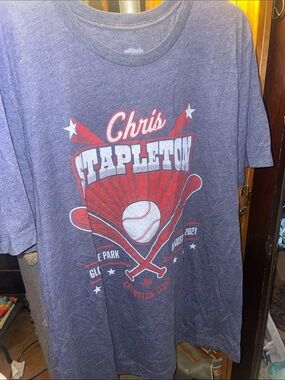 Chris Stapleton Graphic Tee - Blue with Red/White Print